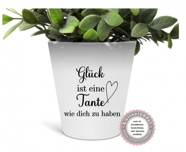Blumentopf Glück ist eine Schwester wie dich zu haben Mama Tante Freundin..... , Dankeschön, Abschied, Jubiläum, Geschenk, von Lüttentüddel